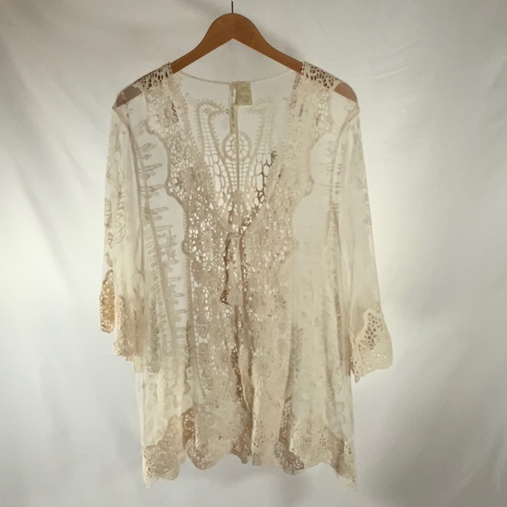 Cream Lace Cardigan